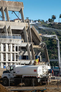 Construction site against clear sky