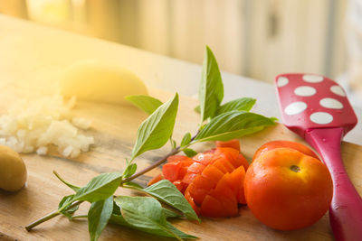 Close-up of vegetables on table