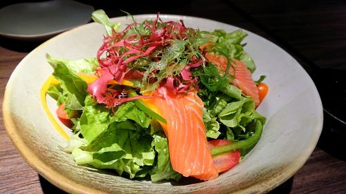 High angle view of salad in plate