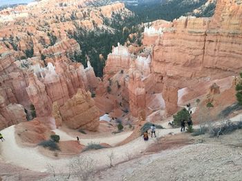 High angle view of a rock formations