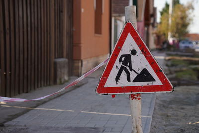 Close-up of road sign