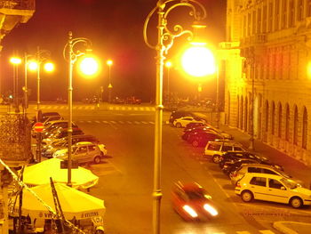 Traffic on road at night