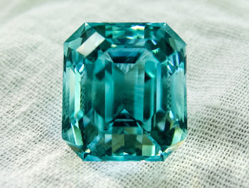 High angle view of blue drinking glass on table