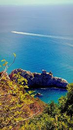 High angle view of sea against sky