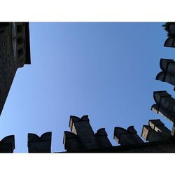 Low angle view of building against clear sky