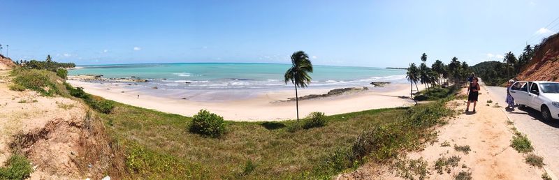 Panoramic view of beach against sky