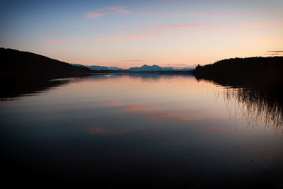 Evening light at the wallersee, austria, salzburg