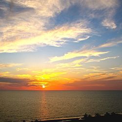 Scenic view of sea at sunset