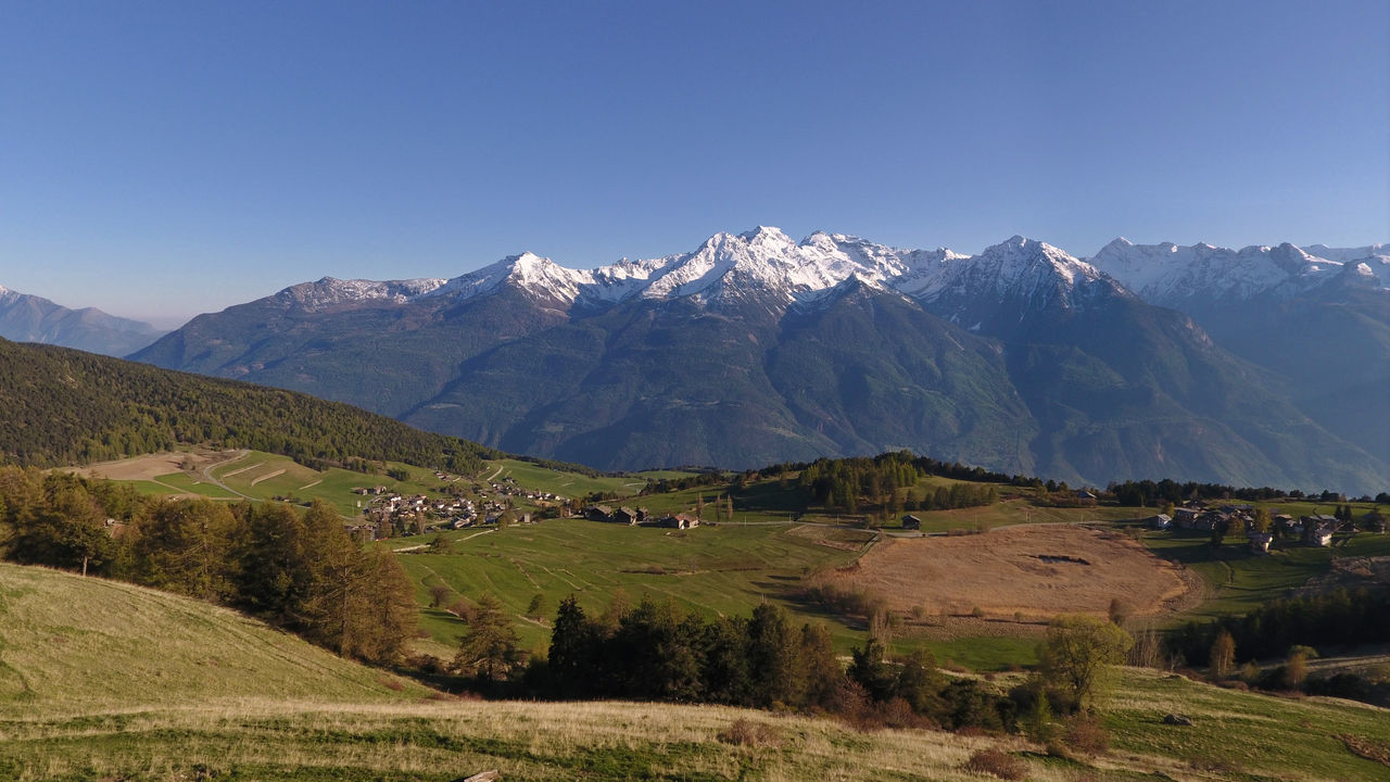 mountain, mountain range, beauty in nature, nature, landscape, scenics, blue, tranquil scene, no people, tranquility, outdoors, growth, mountain peak, day, grass