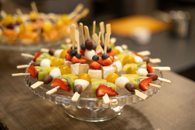 Close-up of fruits on table