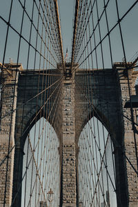 Low angle view of suspension bridge