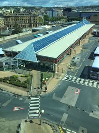 High angle view of road in city