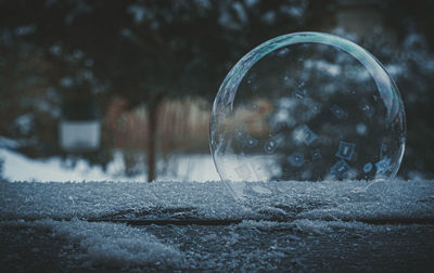 Close-up of bubbles in glass