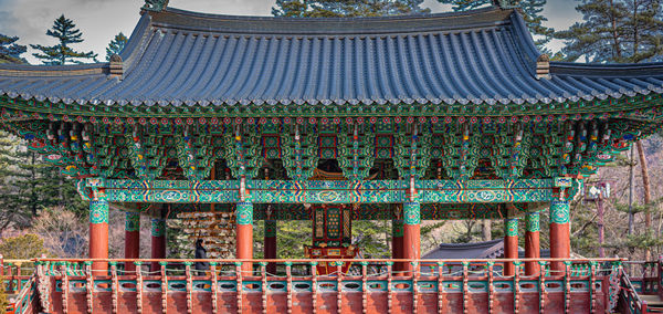 Low angle view of roof of building