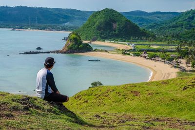 Man looking at beach