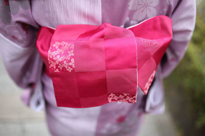 Close-up of woman in kimono