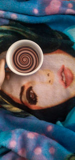 Close-up high angle view of man lying down