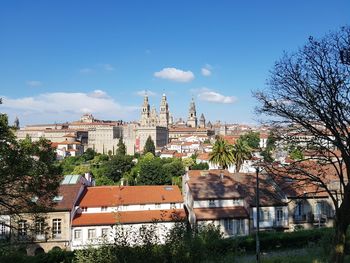 Vista de la catedral de santiago de compostela y casco viejo