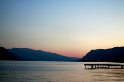 Scenic view of mountains at sunset