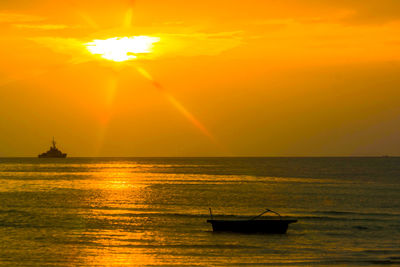 Scenic view of sea during sunset