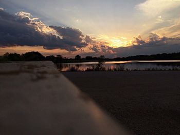 Scenic view of sea at sunset