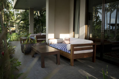 Table and chair in terrace to relax