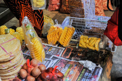 Close-up of vegetables for sale at market stall