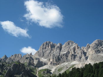 Low angle view of mountain against sky