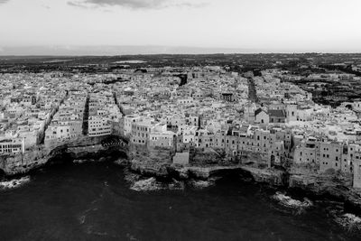 High angle view of townscape against sky