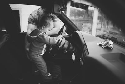 Boy playing piano