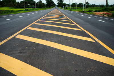 Surface level of zebra crossing on road