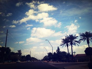 View of road against cloudy sky