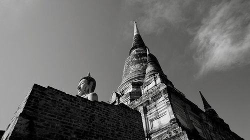 Low angle view of temple against sky