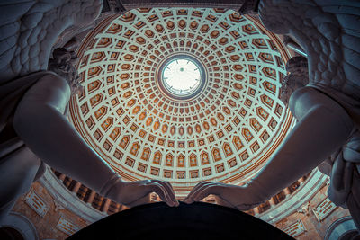 Low angle view of ornate ceiling in building