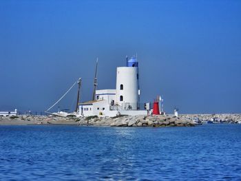 Lighthouse in sea