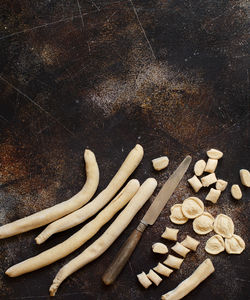 High angle view of bread on table