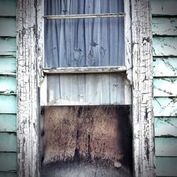 Closed door of house