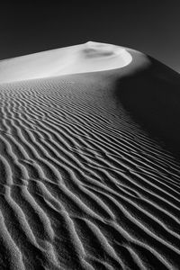 Sand dunes texture in black and white