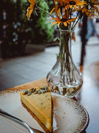 Close-up of dessert on table