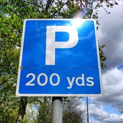 Low angle view of road sign