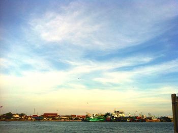 View of cityscape at dusk