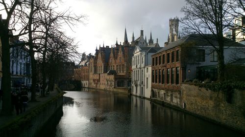 View of canal along buildings