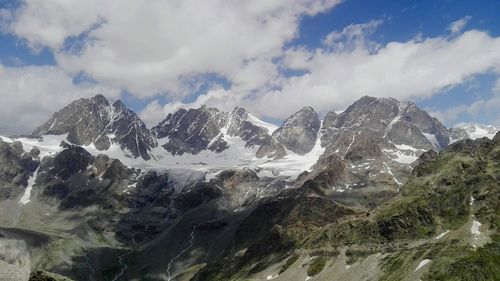 Panoramic view of mountains against sky