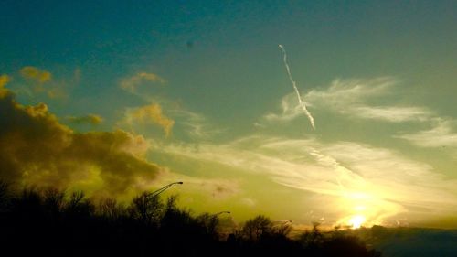 Scenic view of landscape against sky at sunset