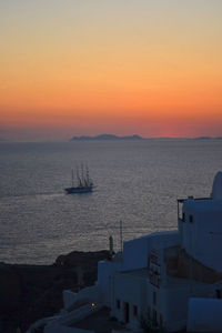 Scenic view of sea at sunset