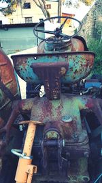 Close-up of old machine part