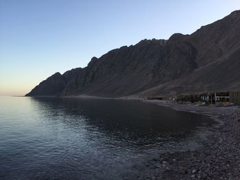 Scenic view of mountains against clear sky