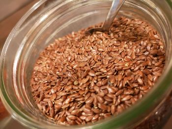 High angle view of breakfast in jar