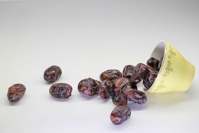 High angle view of coffee beans on table