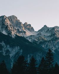 Scenic view of mountains against clear sky